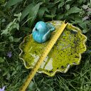 Poidło ceramiczne do ogrodu - ptaszki (rękodzieło)