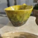 Żółty kubek ceramiczny 200 ml Wolna chwila - prezent dla niej