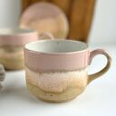 Kubek / duża filiżanka ceramiczna ręcznie robiona 350 ml - Różowe