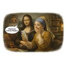 Kubek ceramiczny XXL 600 ml "TINDER" - Mona Lisa z perłą