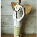 Lekarka z kotem - anioł ceramiczny handmade