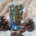 Odpoczynek - ręcznie malowany kubek z porcelany 300 ml