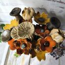 Jesienny bukiet kwiatów 15 szt - ceramiczna ozdoba do wazonu