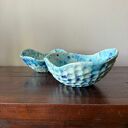 Ręcznie robiona miska ceramiczna Galaktyczne Turquoise z efektem Craquele