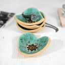 Komplet 4 ceramicznych miseczek na biżuterię, obrączki i świecę - ręcznie robione