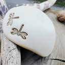 Ceramiczna miseczka c352 z ważkami - kamionka w turkusie, błękicie i fiolecie