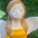 Anioł ceramiczny 21 cm - ręcznie robiona figurka aniołka do domu