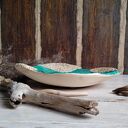 Patera i misa ceramiczna z rzeźbionym ornamentem morskim