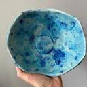 Ręcznie robiona miska ceramiczna Galaktyczne Turquoise z efektem Craquele