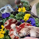 Czerwone kwiaty ceramiczne 4 szt - ręcznie robione, nie przekwitają