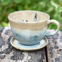 Filiżanka z figurką kota - rękodzieło ceramiczne 400 ml