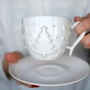 Filiżanka Ceramiczna Choinka Świąteczna Biała 230ml