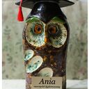 Sowa w birecie - ceramiczna dekoracja handmade
