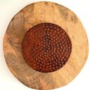 Ceramiczna podstawka Miód i Pszczoła - plaster miodu w brązowym szkliwie (14,5 cm)