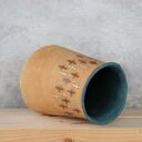Wazon ceramiczny Otuliny - żółty, zdobiony szkliwem