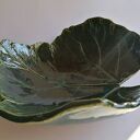 Duża misa rabarbar z gliny szamotowej - handmade ceramika w butelkowej zieleni