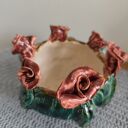 Donica ceramiczna z motywem kwiatów - handmade Wolna Chwila