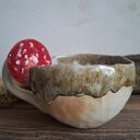Kubek ceramiczny Muchomor - ręcznie lepiony grzybowy akcent