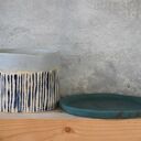 Otuliny - doniczka ceramiczna handmade, ręcznie lepiona i szkliwiona na niebiesko