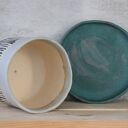 Otuliny - doniczka ceramiczna handmade, ręcznie lepiona i szkliwiona na niebiesko