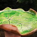 Ceramiczna patera z prawdziwym liściem (c333)