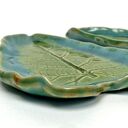 Ceramiczne mydelniczki/spodeczki "Turkusowe liście"