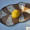 Ażurowa ceramiczna patera liść