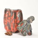 Cumior 2 - ceramiczna cukierniczka dynia na miód, raku - ręczne wykonanie