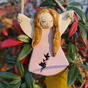 Aniołek ceramiczny - ręcznie wykonana ozdoba świąteczna 8 cm 