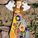 Ręcznie robiony ceramiczny anioł - pamiątka z przesłaniem na chrzest, komunię i ślub