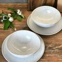 Zestaw ceramiczny dla 6 osób - beżowo-brązowa zastawa stołowa