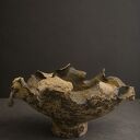 Patera ceramiczna Ancient Gold - rzeźbiarska misa na owoce i przekąski