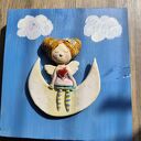 Anioł ceramiczny na desce - wyjątkowa dekoracja handmade