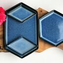 Ceramiczny zestaw talerzy geometrycznych do serwowania - zestaw 4 szt.