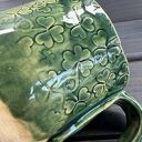 Duży kubek ceramiczny XL 500 ml - zielony handmade