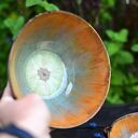 Dwie misy ceramiczne OGNISTA - brązowo-pomarańczowe, do serwowania