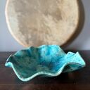 Turkusowa misa ceramiczna „Galaktyczne Turquoise” z efektem craquele