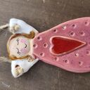 Mały ceramiczny aniołek - ręcznie robiona zawieszka