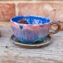 Filiżanka z koniem Opal Blue - rękodzieło ceramiczne dla miłośniczki koni