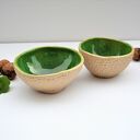 Miseczki ceramiczne fakturowane - ręcznie robiony zestaw 2 sztuki