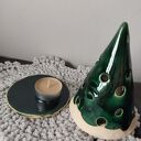 Choinka ceramiczna - lampion 13 cm - świąteczny świecznik