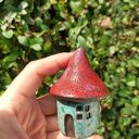 Domki grzybki - zestaw 3 ceramicznych grzybków handmade
