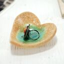 Ręcznie robiona ceramiczna miseczka na biżuterię i drobiazki - piasek (pod świeczkę i kadzidełko)