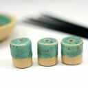 Ceramiczna podstawka pod kadzidło i miseczka na biżuterię - rubin