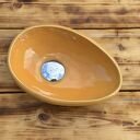 Mała pomarańczowa umywalka ceramiczna nablatowa - ręcznie robiona