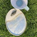 Ceramiczny zestaw z krokodylem - filiżanka i talerzyk do kawy