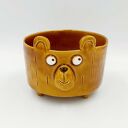 Brązowa miseczka ceramiczna z niedźwiedziem - polskie rękodzieło Lamabo Ceramics
