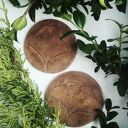 Zestaw 6 ceramicznych zawieszek handmade z motywem roślinnym - jesień w glinie