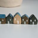 Małe ceramiczne domki handmade - zestaw 5 sztuk