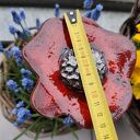 Ręcznie szkliwiony kwiat ceramiczny - poidło dla owadów na balkon i do ogrodu